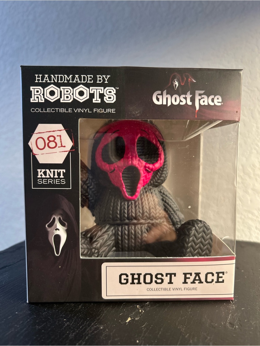 Ghost Face Knit Series Collectible Vinyl Figure - Black with Pink Mask
